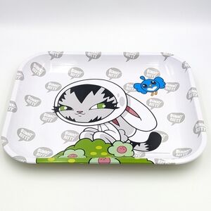 RAW Artist Series Rolling Tray Bunny Kitty Persue Dave Ross Metal Street Art New
